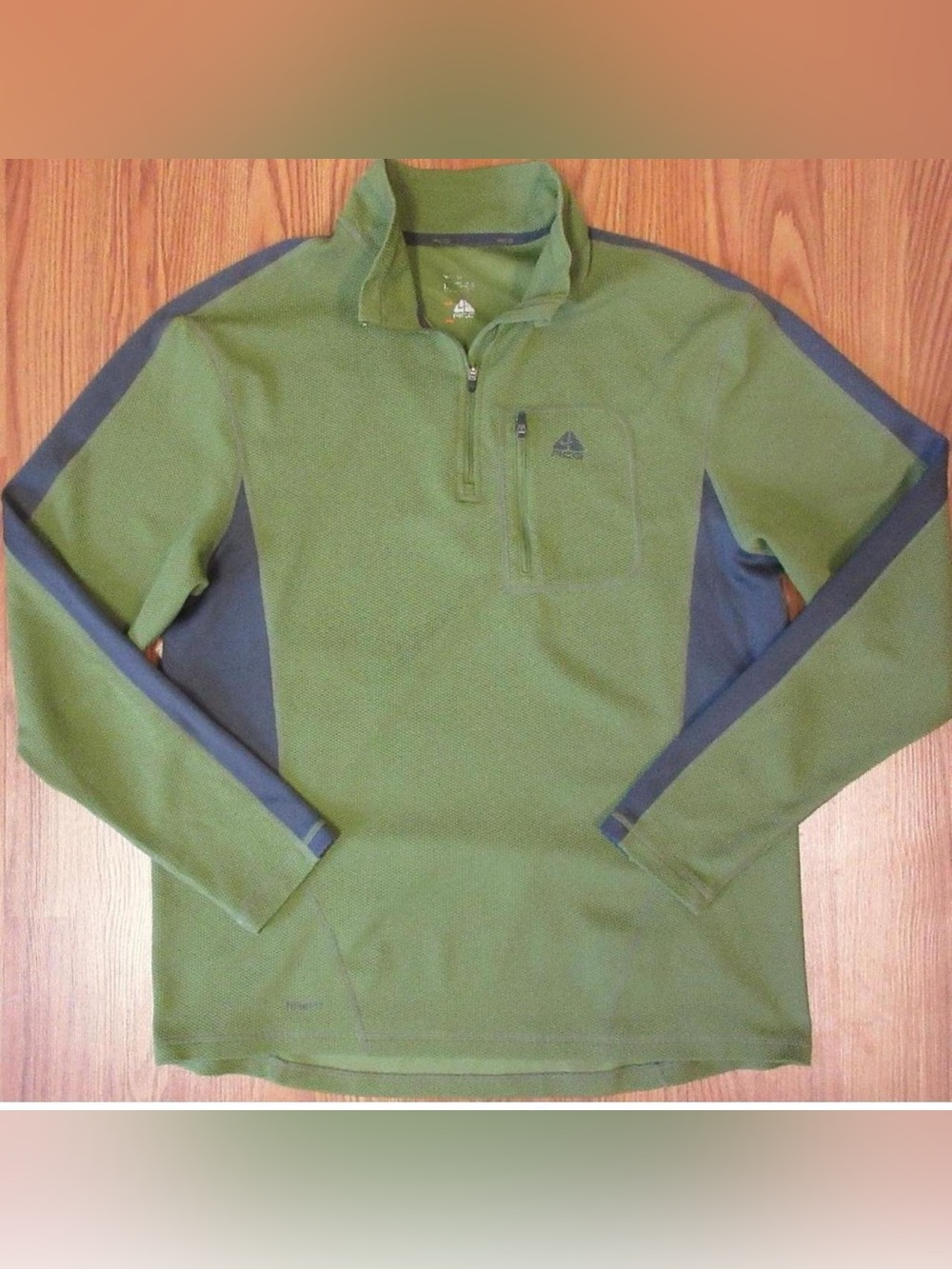 Nike ACG FitDry 1/4 Zip Pullover Men’s Large Fleece Sweatshirt Green Waffle Knit